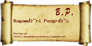 Bagaméri Pongrác névjegykártya